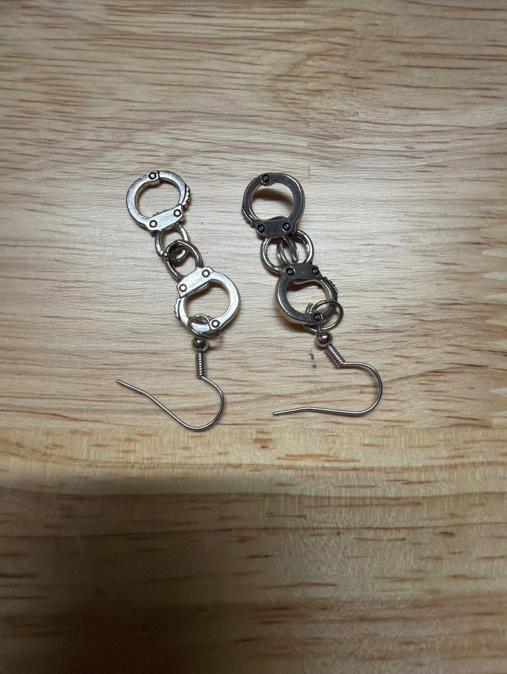 Handcuff Design Dangle Earrings with French Wire Closure